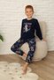 New Style Autumn/Winter Boys' Space Figure Astronaut Pattern Fleece Pajama Set 4565 - 6