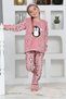 New Season Autumn/Winter Girls' Penguin Patterned Fleece Pajama Set 4994 - 4