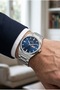 Navy Blue Dial Men's Wristwatch |   41mm, Stainless Steel, with Calendar, 10Atm - 6