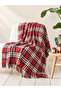 Red Green Plaid Patterned & Soft & Cotton Tassel Sofa Cover & Sofa Shawl & Tv Blanket - 130X170 cm - 3