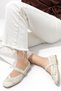 Ahri Beige Belt Detail Blunt Toe Women's Ballerinas - 2
