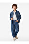 Relaxed Fit Cotton Barrel Denim Trousers with Pockets