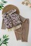 My Little Girl's Guinea Pig Leopard Inflatable Vest with Guipure Detail Baby Girl 3-Piece Set - Coffee Foam