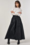 Flared Taffeta Skirt Black - 5
