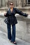 Women's Black Belted Faux Leather Trench Coat - 3