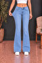 High-Quality Women's 5-Pocket Low-Rise Flared Skinny-Fit Stretchy Jeans Pants C619-light-blue - 3