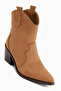 Joo Brown Suede Pointed Toe Embroidered Western Women's Boots, Women's Bootie - 2