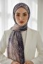 Crepe Ziczak Geometric Patterned Lila Color 75X195 Non-Fading Shawl - 3