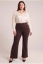 Flared Large Size Winter Steel Knitted Leggings Brown - 4