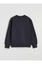 Alita City Lcw Kids Navy Blue Oval Collar Printed Thick Sweatshirt for Girls - 4