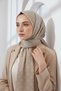 Krep V Patterned Beige Color 75X195 Non-Shedding Shawl - 4
