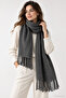 Women's Winter Tassel Scarf |   Soft Textured Thick Shawl - Soft Boucle Scarf - Pasta Model