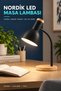 USB Led Desk Lamp Black Modern Decorative with Wooden Base, Stylish Flexible Neck Office and Study Lamp - 6