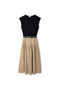 Çift parça görünüm colorblock elbise - 3