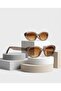 Leon Ash Brown Cat Eye Retro Popular Sunglasses Oval Trending Fall Shades - 3