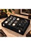 Watch Box 9 Pieces with Jewelry Compartments Alcantara Black - 4