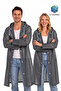 Unisex Gray Water Windproof Raincoat Hooded