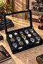 Watch Box 15 Pieces Alcantara Black - 2