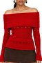 Mixray Off-The-Shoulder, Textured, Ribbed, Cut-Out Detailed Sweater - 4