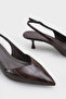 Yoki Pointed Toe Mid-Heeled Women's Shoes with Back Strap - 6