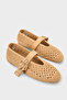 Dannie Hand Knitted Straw Leather Lined Women's Ballerinas - 2