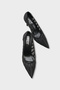 Micheline Genuine Leather Lined Pointed Toe Medium Heel Mesh Satin Women's Shoes - 5