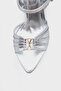 Belvia Pointed Toe Metallic Ankle Strap Mid-Heel Women's Shoes - 3