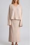 Mixray V-Neck Knitwear Sweater & Skirt Set - 4