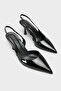 Ramonda Genuine Leather Lined Pointed Toe Mid Heel Open Back Women's Shoes