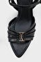 Belvia Pointed Toe Metallic Ankle Strap Mid-Heel Women's Shoes - 3