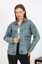 Velvet Collar Denim Jacket Light Blue - 3