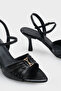 Belvia Pointed Toe Metallic Ankle Strap Mid-Heel Women's Shoes - 6