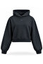 Hooded Women's Sweatshirt 3 Thread Non-Embossed 100% Cotton Fabric Women's Crop Sweatshirt Original Design - 3