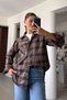Plaid Lumberjack Shirt - Dark Brown - 2