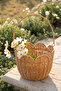 Rattan Wicker Decorative Organizer Basket with Handles - 3