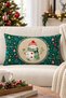 New Year's Themed Snowman Patterned Velvet Throw Pillow Case 35X55 cm - Decorative Pillow Case - 2
