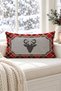 New Year's Themed Velvet Throw Pillow Case with Deer Pattern 35X55 cm - Decorative Pillow Case - 3