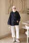 Navy Blue Pocketed Button Oversized Jacket - 2