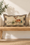 New Year's Themed Velvet Throw Pillow Case with Deer Pattern 35X55 cm - Decorative Pillow Case - 4