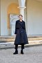 Structured Cape-Detail Midi Coat