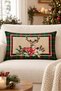New Year's Themed Velvet Throw Pillow Case with Deer Pattern 35X55 cm - Decorative Pillow Case