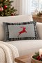 New Year's Themed Velvet Throw Pillow Case with Deer Pattern 35X55 cm - Decorative Pillow Case - 5