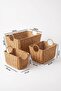 3-Piece Rattan Wicker Decorative Organizer Basket with Handles - 3