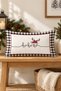 Christmas Themed Ho Ho Ho Patterned Velvet Throw Pillow Case 35X55 cm - Decorative Pillow Case - 3