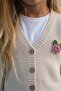 V-Neck Links Rose Cardigan 2-7 Years Natural