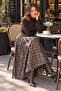 Pine Brown Plaid Skirt - 2