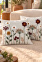 Modern Tufting Punch Embroidered Linen Blend Throw Pillow Cover Set Living Room Decor (43X43 cm) - 5