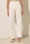 Ecru 100% Cotton Asymmetrical Waist Detailed Comfortable Cut Jeans - 2