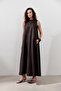 Linen Tight Wide Dress Bitter Brown - 2