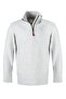 Men's Gray Melange Half Zipper Fleece Stand Collar Regular Fit Comfortable Classic Casual - 3